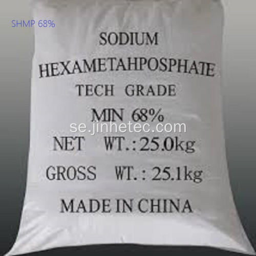 Kemiska användningar för Shmpsodium hexametafosfat P2O5 68min